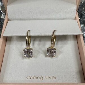 Chic Sterling Silver and Gold Drop Earrings